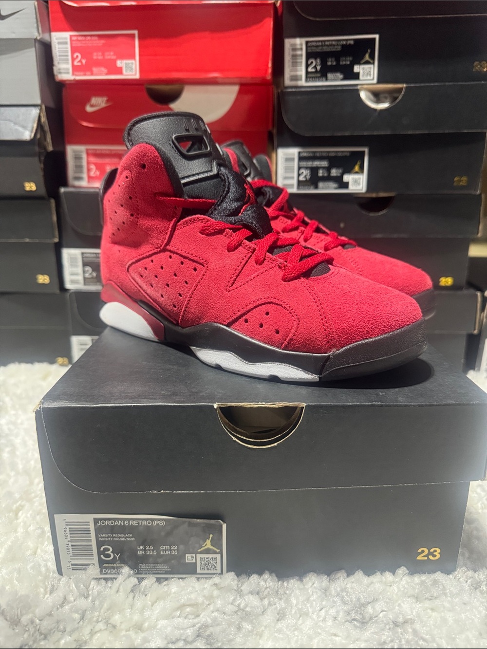 Air Jordan retro 6 vi toro raging Bull suede nib